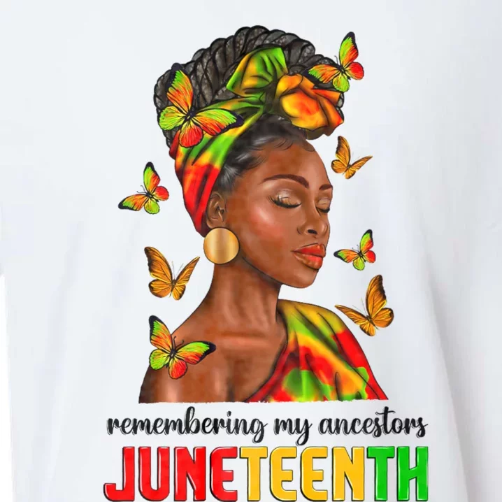 Remembering My Ancestors Juneteenth Celebrate Black Women Sueded Cloud Jersey T-Shirt