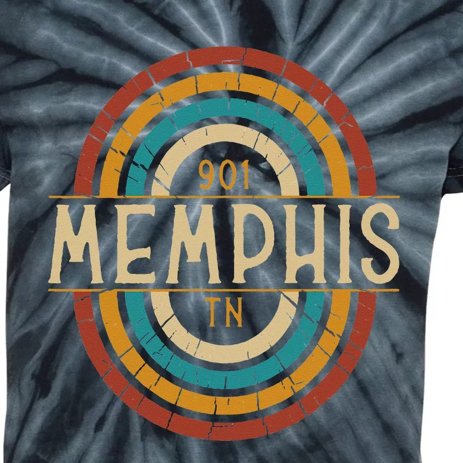 Retro Memphis Area Code 901 Residents State Tennessee Kids Tie-Dye T-Shirt