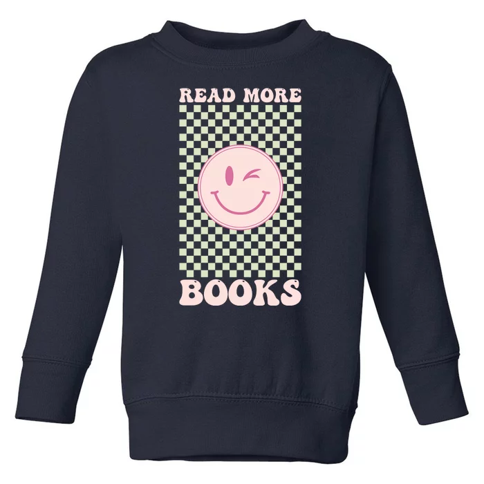 Read More Books Pink Smiley Book Lover Gifts Education Toddler Sweatshirt