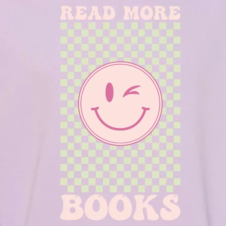 Read More Books Pink Smiley Book Lover Gifts Education Garment-Dyed Sweatshirt