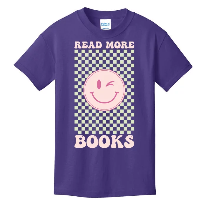 Read More Books Pink Smiley Book Lover Gifts Education Kids T-Shirt