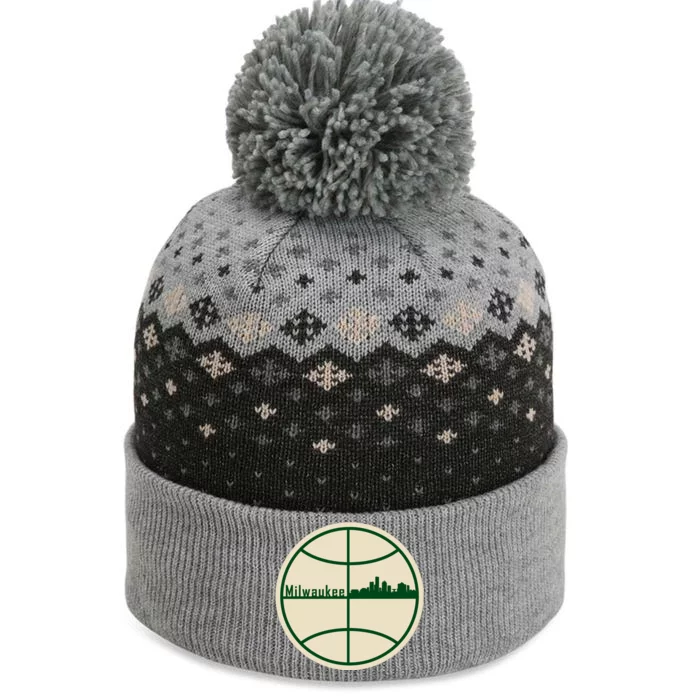 Retro Milwaukee Basketball Home Game Baskeball Fan The Baniff Cuffed Pom Beanie