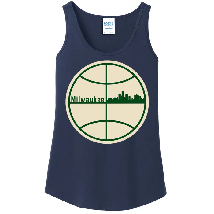 Retro Milwaukee Basketball Home Game Baskeball Fan Ladies Essential Tank