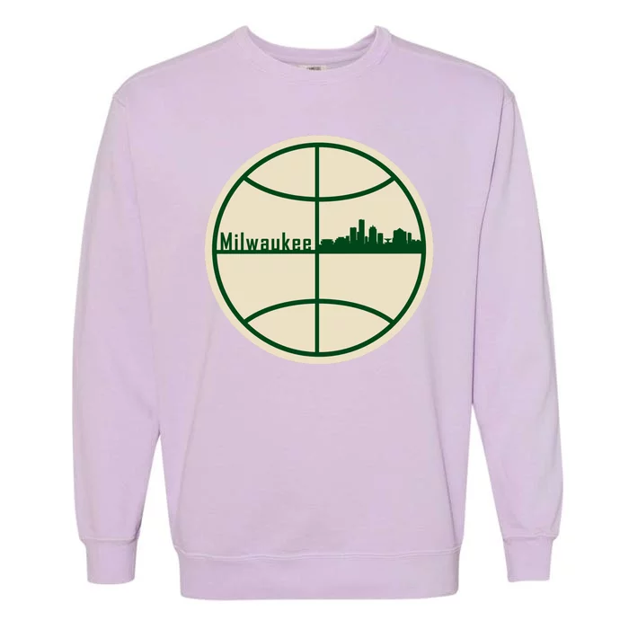 Retro Milwaukee Basketball Home Game Baskeball Fan Garment-Dyed Sweatshirt