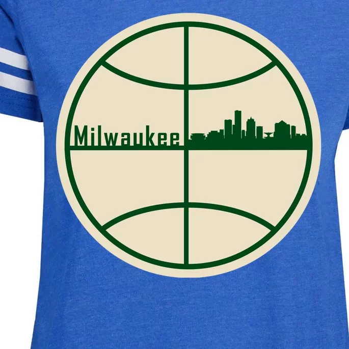 Retro Milwaukee Basketball Home Game Baskeball Fan Enza Ladies Jersey Football T-Shirt