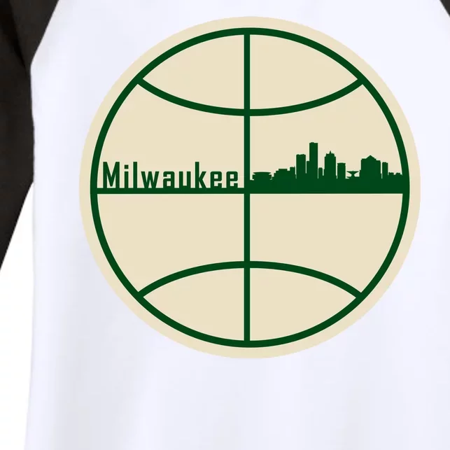 Retro Milwaukee Basketball Home Game Baskeball Fan Women's Tri-Blend 3/4-Sleeve Raglan Shirt