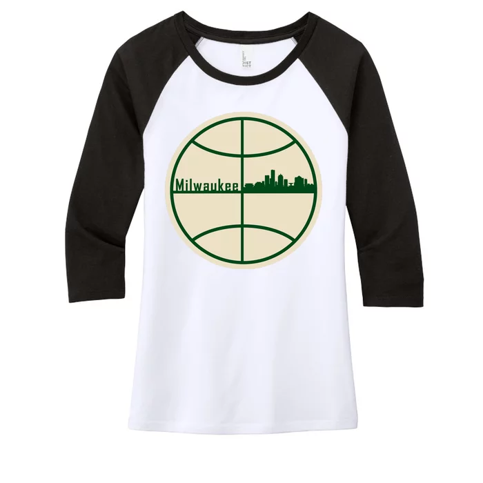 Retro Milwaukee Basketball Home Game Baskeball Fan Women's Tri-Blend 3/4-Sleeve Raglan Shirt