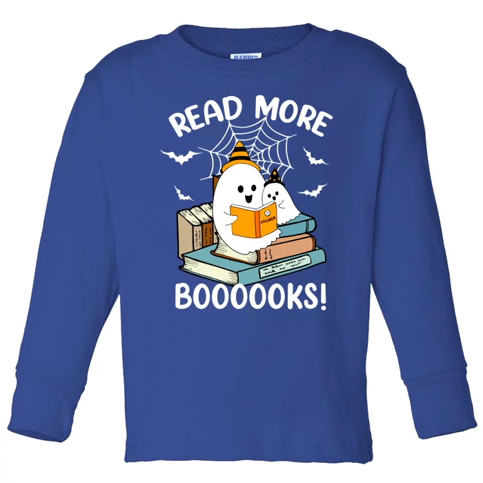 Read More Boooooks Cute Ghost Read More Boooooks Halloween Gift Toddler Long Sleeve Shirt