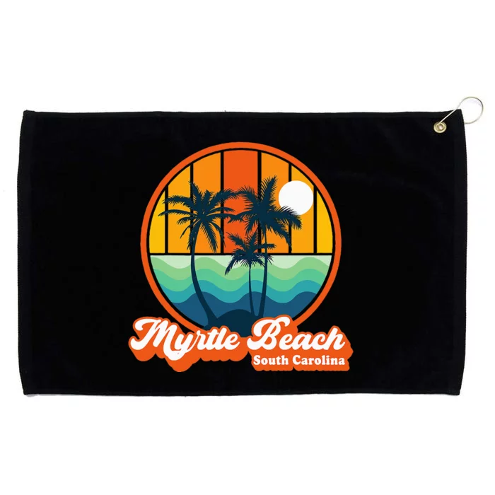 Retro Myrtle Beach South Carolina Summer 90s Beach Souvenirs Grommeted Golf Towel