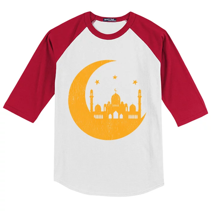 Ramadan Mubarak Blessed Month Muslim Celebrate Islamic Gift Kids Colorblock Raglan Jersey