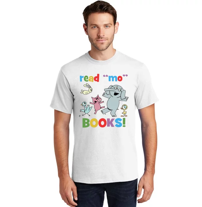 Read Mo Books Read More Books Piggie Elephant Pigeons It's Good Day To Read Book Tall T-Shirt