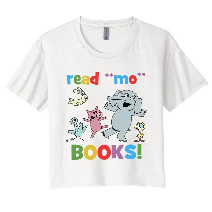 Read Mo Books Read More Books Piggie Elephant Pigeons It's Good Day To Read Book Women's Crop Top Tee