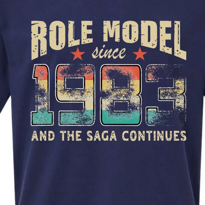 Role Model Born 1983 And The Saga Continues Birthday Sueded Cloud Jersey T-Shirt