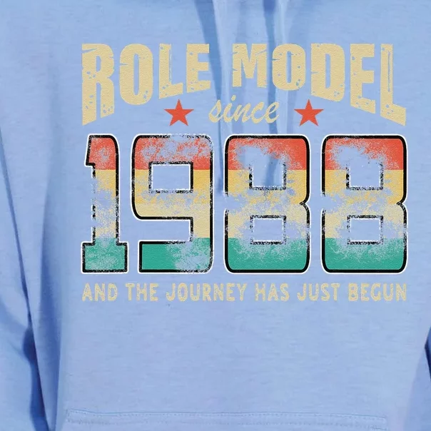 Role Model Born 1988 And The Journey Has Just Begun Birthday Unisex Surf Hoodie