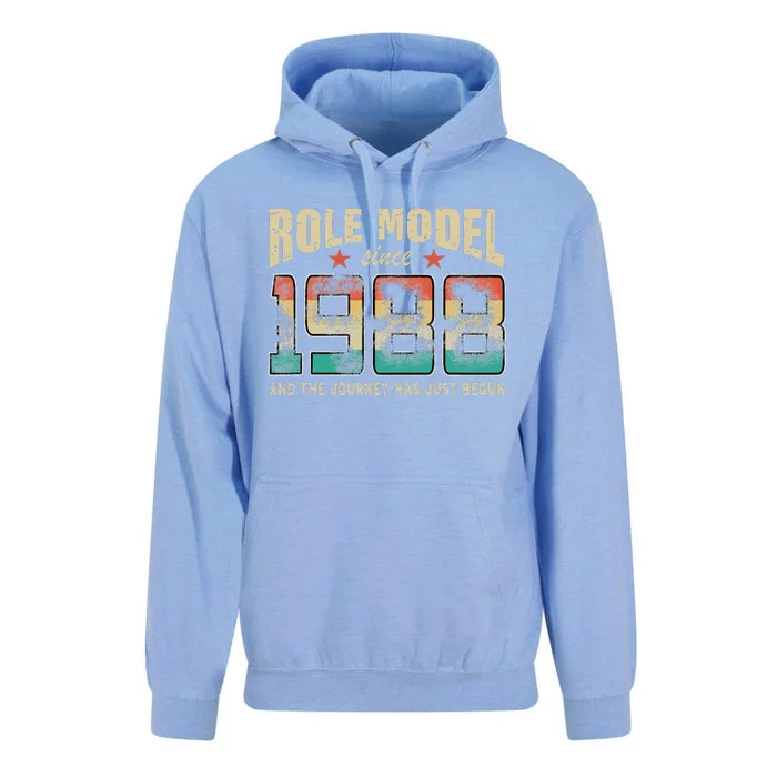 Role Model Born 1988 And The Journey Has Just Begun Birthday Unisex Surf Hoodie