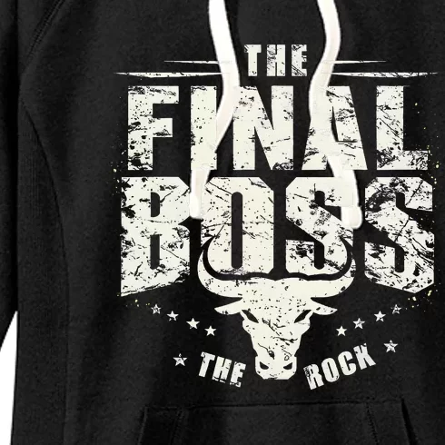 Rock Music Boss Final White Design Fun Music Lover Women's Fleece Hoodie