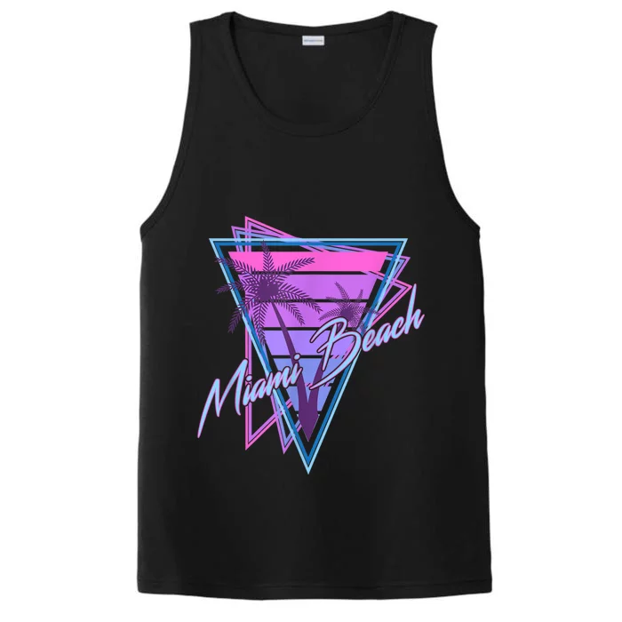 Retro Miami Beach Vintage 80s Beach Souvenir Performance Tank