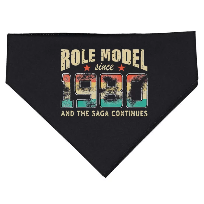 Role Model Born 1980 And The Saga Continues Birthday USA-Made Doggie Bandana