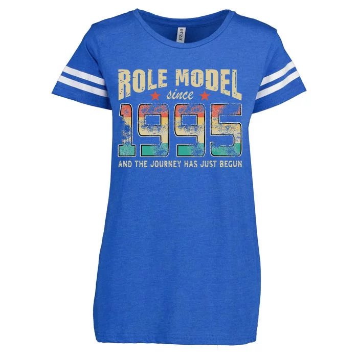 Role Model Born 1995 And The Journey Has Just Begun Birthday Enza Ladies Jersey Football T-Shirt