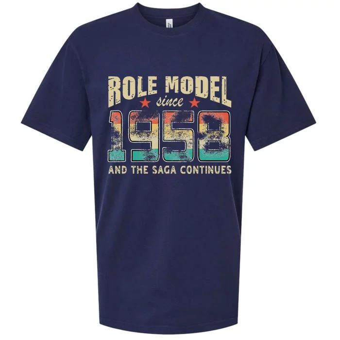 Role Model Born 1958 And The Saga Continues Birthday Sueded Cloud Jersey T-Shirt