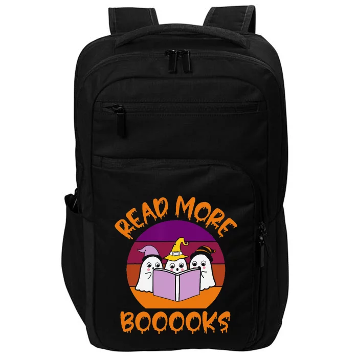 Read More Books Vintage Retro Ghost Book Lover Impact Tech Backpack