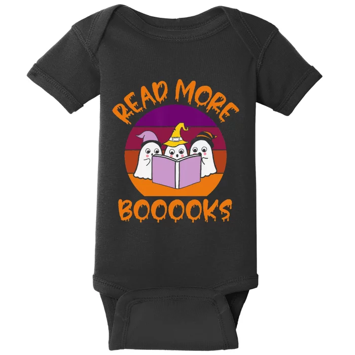 Read More Books Vintage Retro Ghost Book Lover Baby Bodysuit