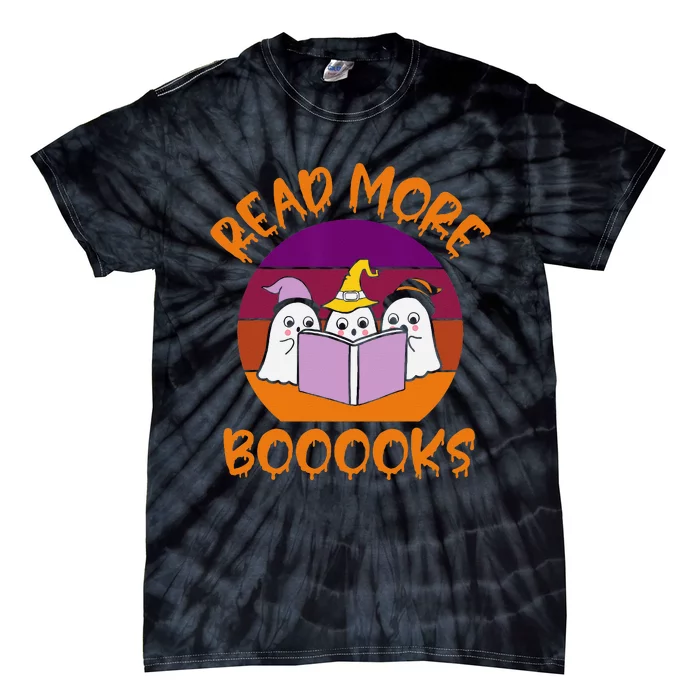 Read More Books Vintage Retro Ghost Book Lover Tie-Dye T-Shirt