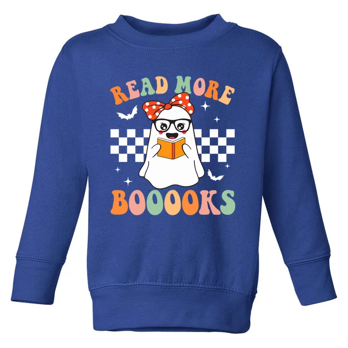 Read More Books Funny Teacher Halloween Ghost Reading Books Gift Toddler Sweatshirt