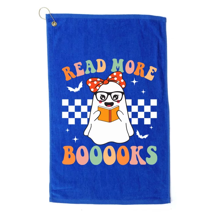 Read More Books Funny Teacher Halloween Ghost Reading Books Gift Platinum Collection Golf Towel