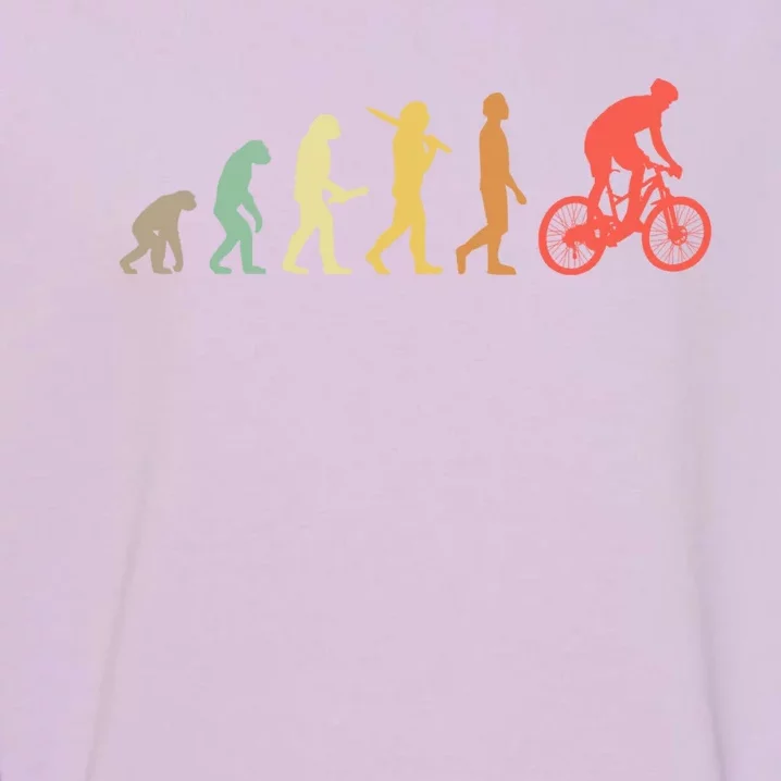 Retro Mountain Biking Evolution Gift For Mountain Bikers Funny Gift Garment-Dyed Sweatshirt