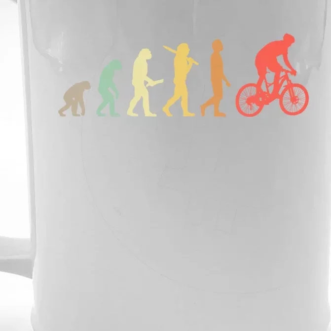 Retro Mountain Biking Evolution Gift For Mountain Bikers Funny Gift Front & Back Beer Stein