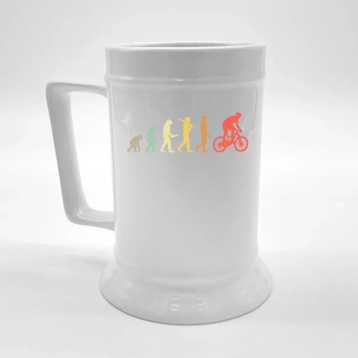 Retro Mountain Biking Evolution Gift For Mountain Bikers Funny Gift Front & Back Beer Stein