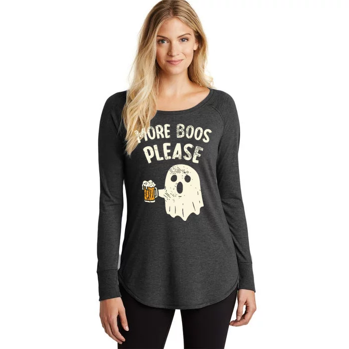 Retro More Boos Please Ghost Beer Halloween Costume Women's Perfect Tri Tunic Long Sleeve Shirt