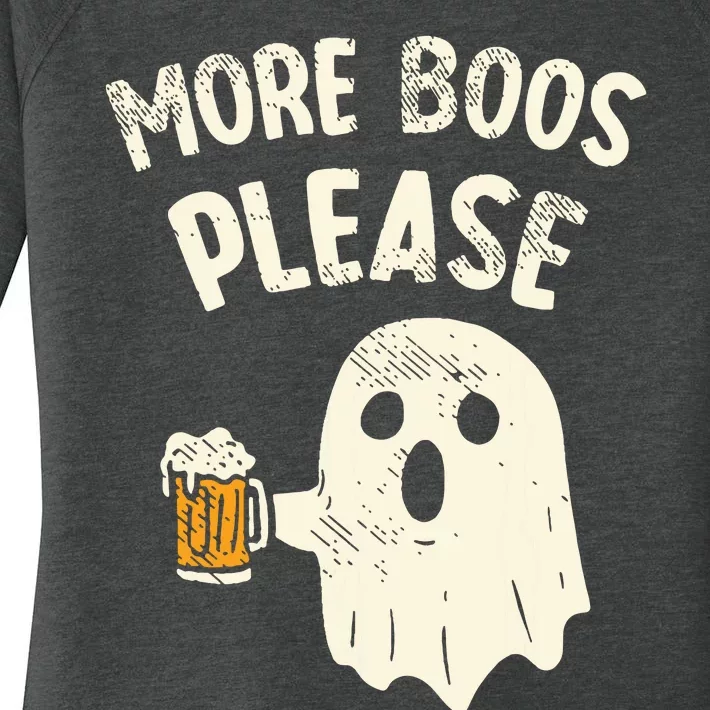 Retro More Boos Please Ghost Beer Halloween Costume Women's Perfect Tri Tunic Long Sleeve Shirt