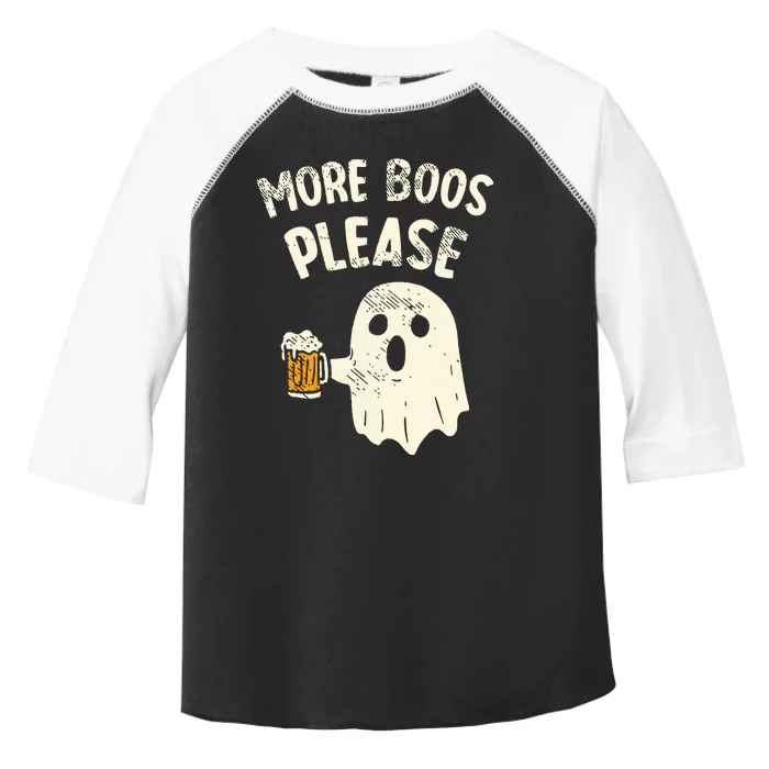 Retro More Boos Please Ghost Beer Halloween Costume Toddler Fine Jersey T-Shirt