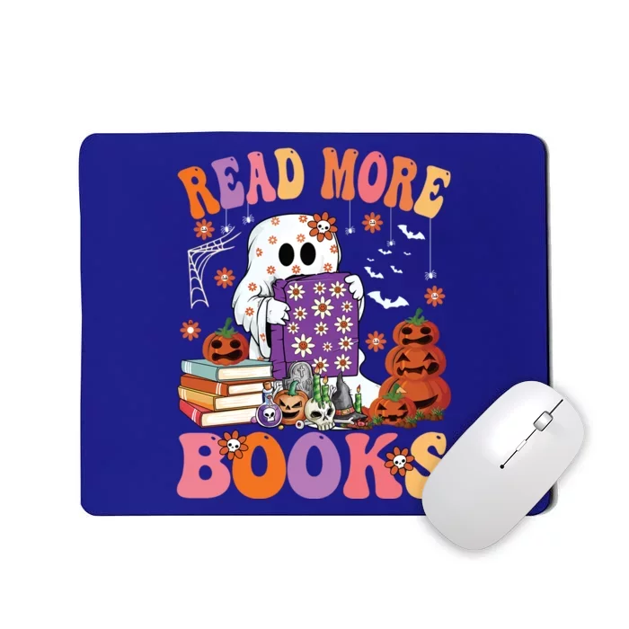 Read More Books Lover Halloween Cute Boo Ghost Reading Books Gift Mousepad