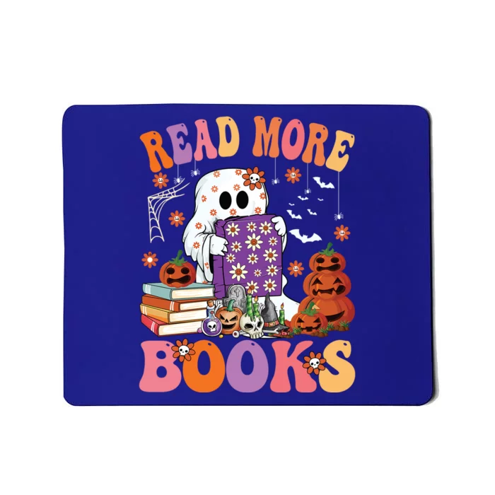 Read More Books Lover Halloween Cute Boo Ghost Reading Books Gift Mousepad