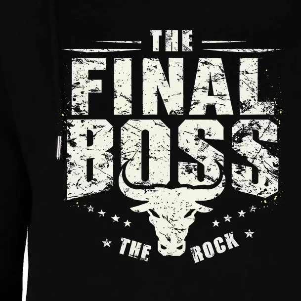 Rock Music Boss Final White Design Fun Music Lover Womens Funnel Neck Pullover Hood