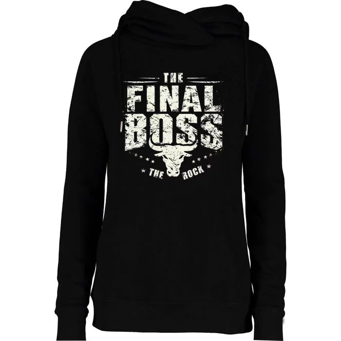 Rock Music Boss Final White Design Fun Music Lover Womens Funnel Neck Pullover Hood