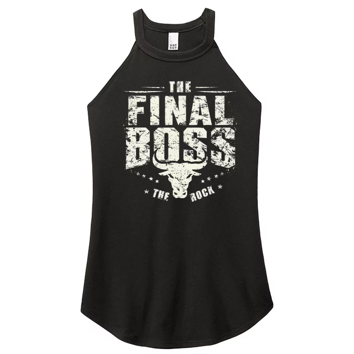 Rock Music Boss Final White Design Fun Music Lover Women’s Perfect Tri Rocker Tank