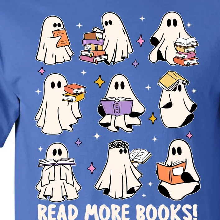 Read More Books Retro Cute Ghost Halloween Reading Books Meaningful Gift Tall T-Shirt