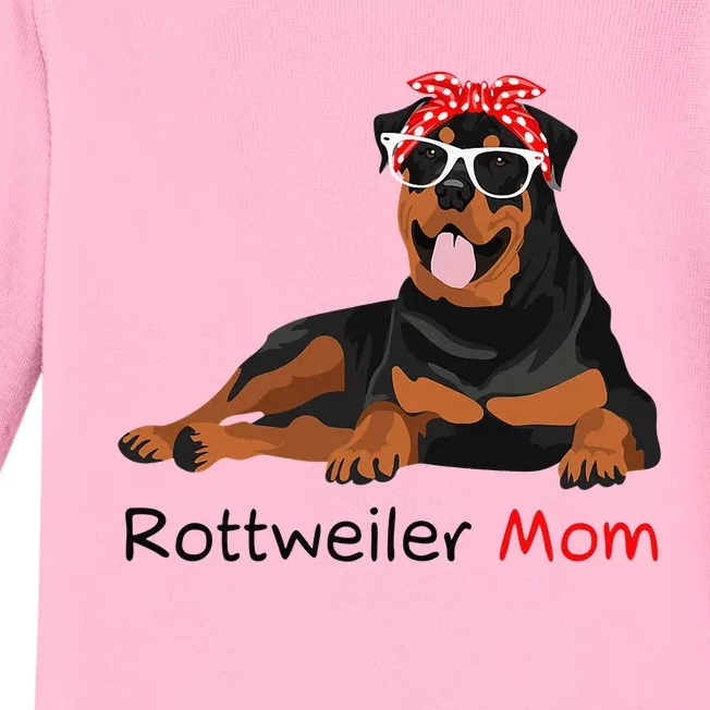 Rottweiler Mom Bandana Wo Rottweiler Dog Baby Long Sleeve Bodysuit