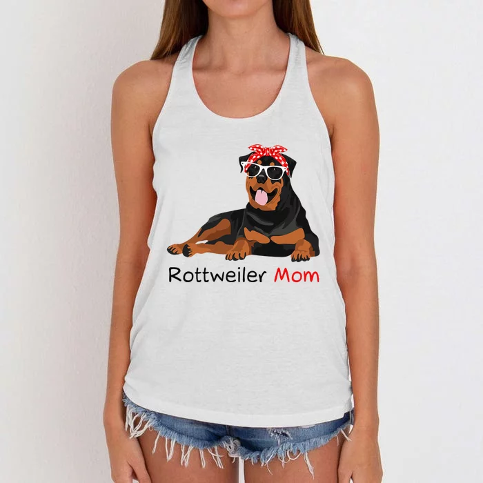 Rottweiler Mom Bandana Wo Rottweiler Dog Women's Knotted Racerback Tank