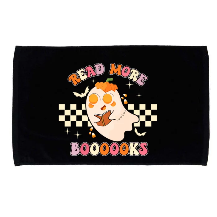 Read More Booooks Cute Ghost Reading Books Halloween Costume Funny Gift Microfiber Hand Towel