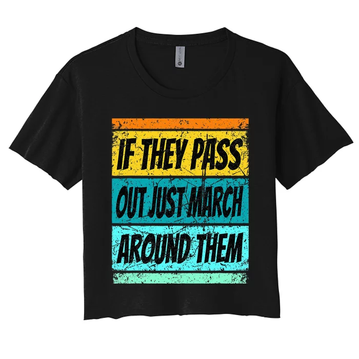 Retro Marching Band Pass Out Band Camp Women's Crop Top Tee