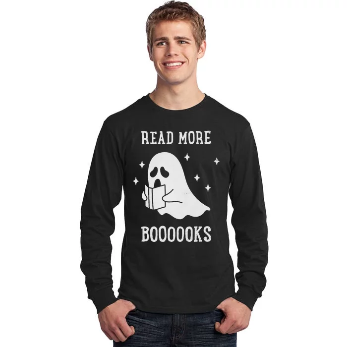 Read More Boooooks Cute Ghost Read More Boooooks Halloween Tall Long Sleeve T-Shirt