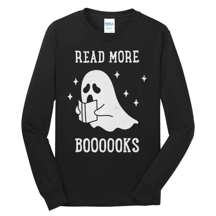 Read More Boooooks Cute Ghost Read More Boooooks Halloween Tall Long Sleeve T-Shirt