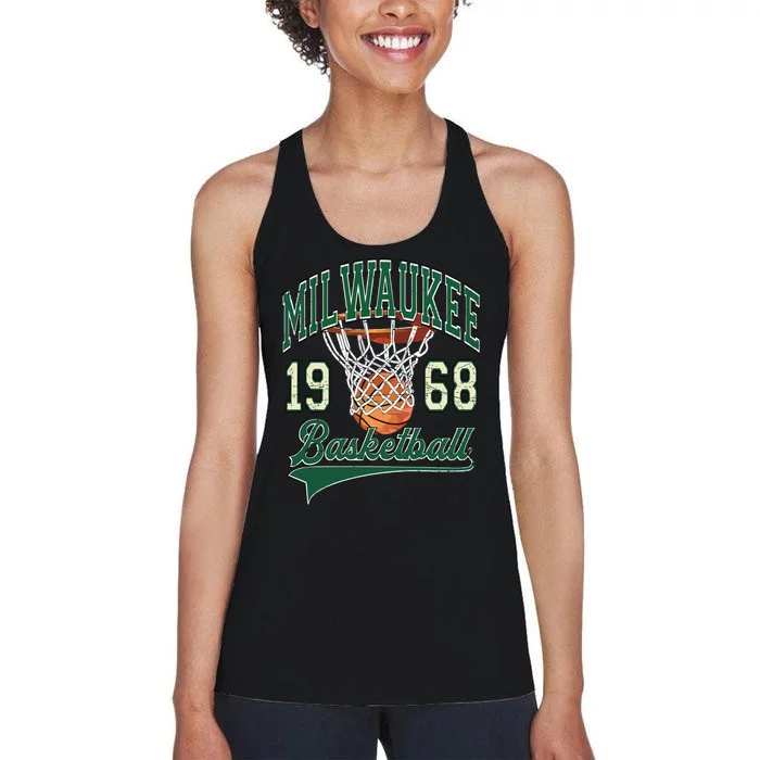 Retro Milwaukee Basketball 1968 Women's Racerback Tank