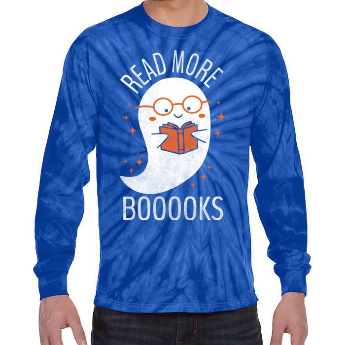 Read More Boooooks Gift Funny Ghost Reading Books Halloween Cool Gift Tie-Dye Long Sleeve Shirt