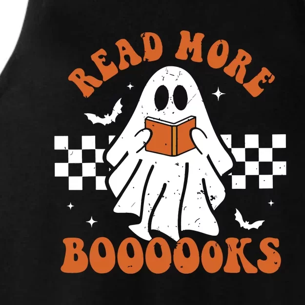 Read More Books Cute Ghost Reading Book Teacher Halloween Ladies Tri-Blend Wicking Tank